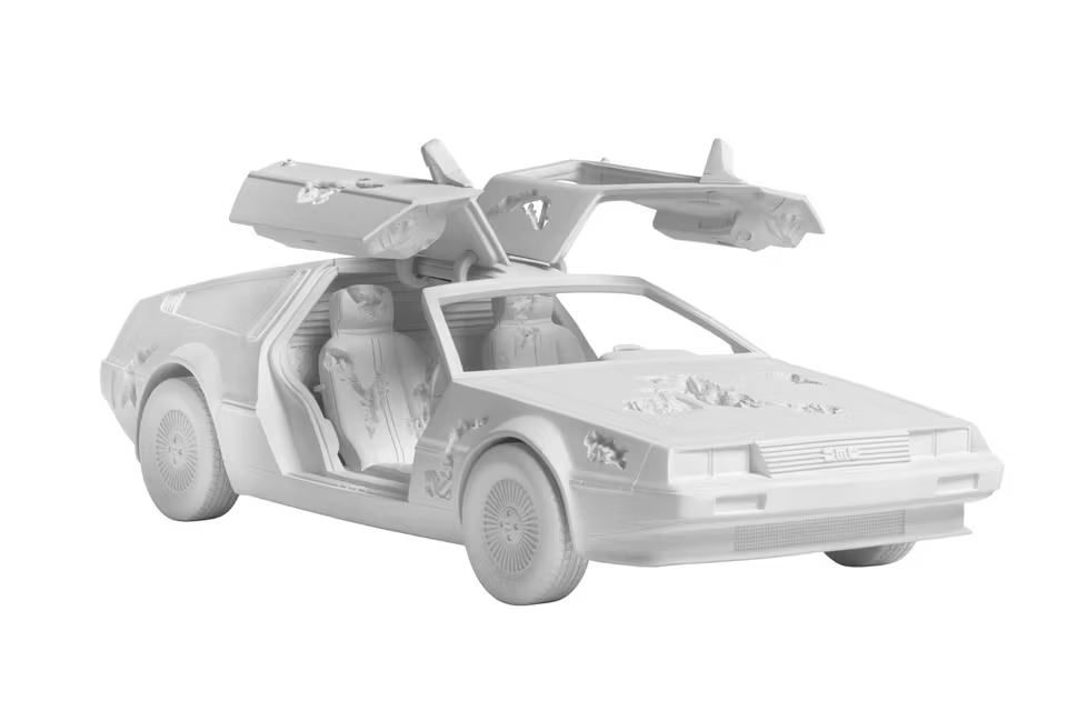Daniel Arsham Eroded Delorean Sculpture White