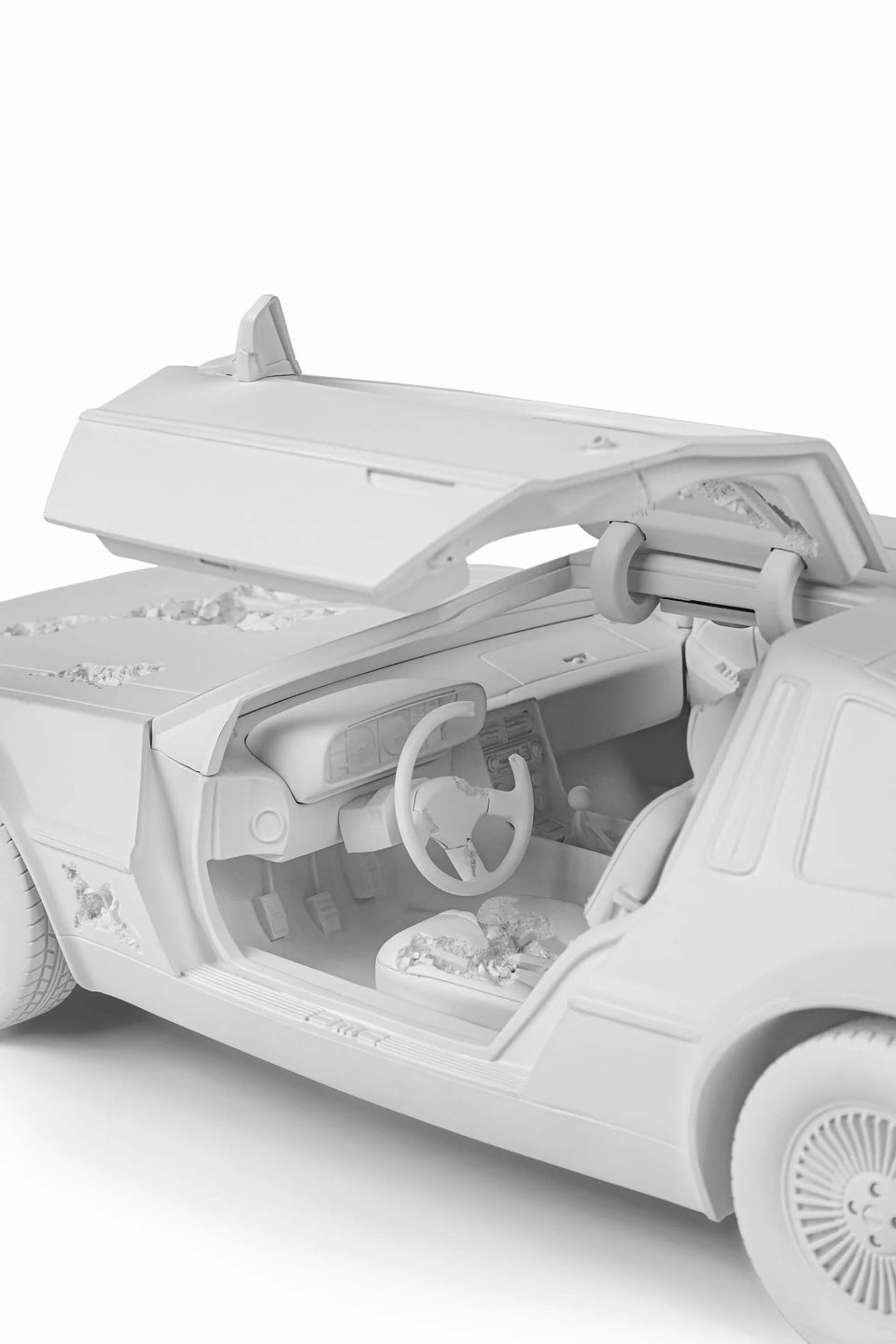 Daniel Arsham Eroded Delorean Sculpture White