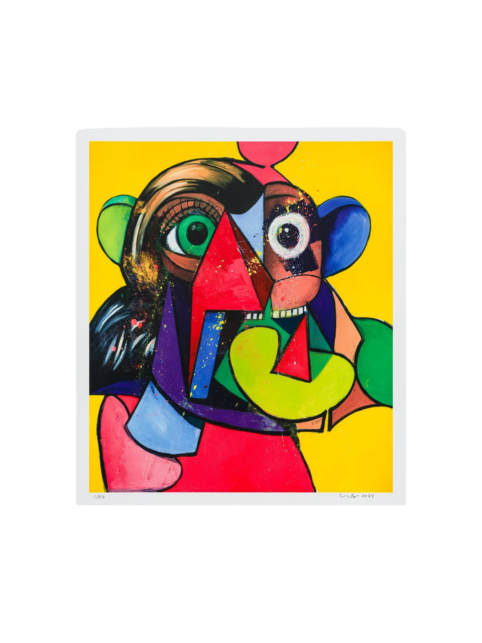 George Condo Portrait and Head Print