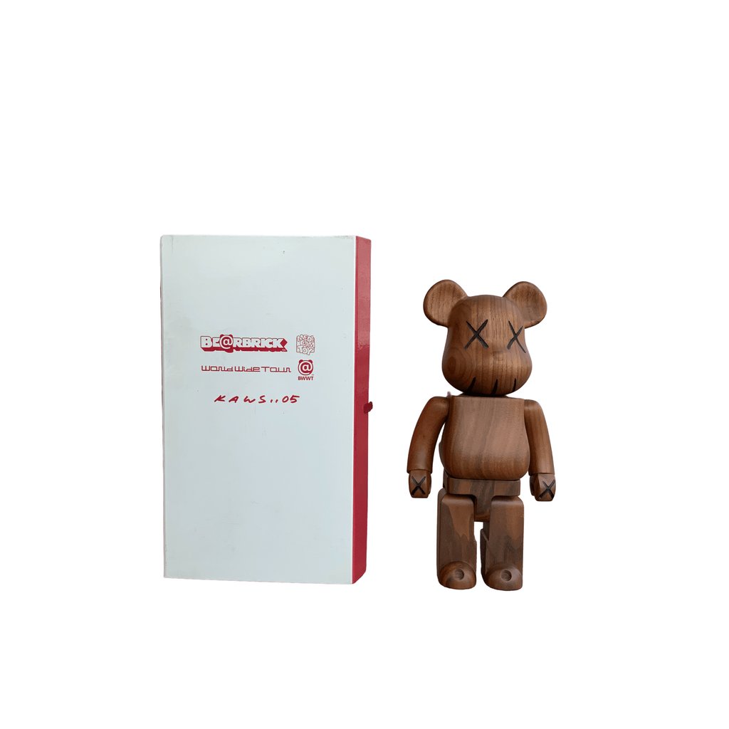 KAWS X BE@RBRICK BWWT 400% Karimoku Wood Sculpture