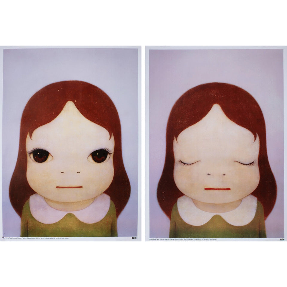 Yoshitomo Nara Cosmic Girl Eyes Open / Closed Print Set