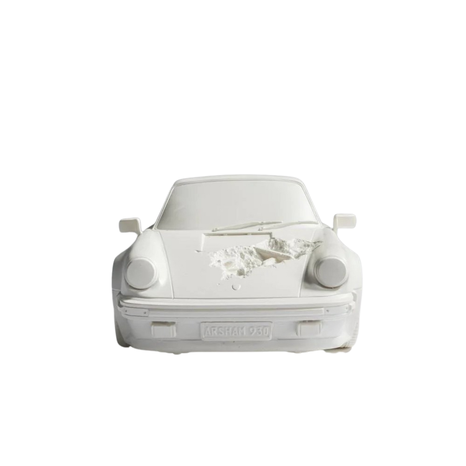 Daniel Arsham Eroded 911 Turbo Porsche White Sculpture