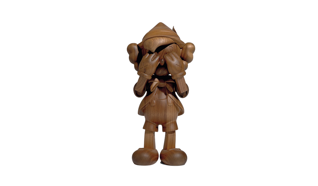 KAWS Karimoku Pinocchio Wood Sculpture