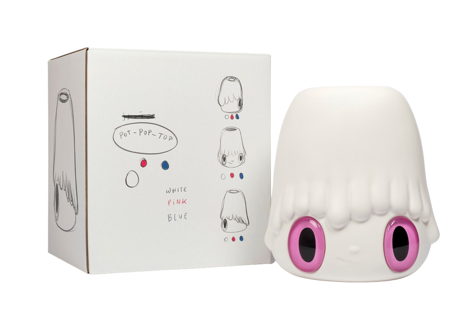 Javier Calleja Pot Pop Top Flow Vase White Pink Eyes