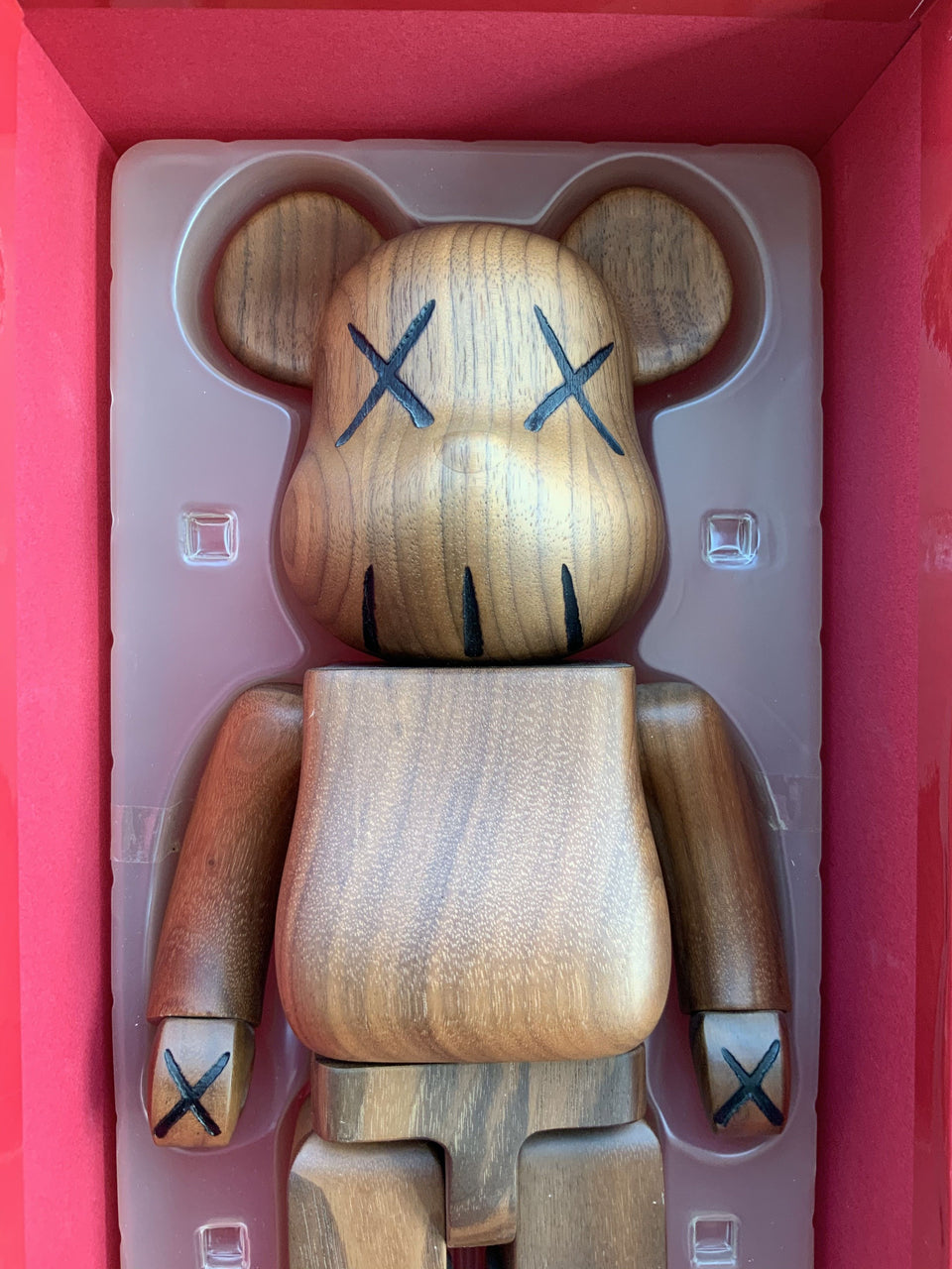 KAWS X BE@RBRICK BWWT 400% Karimoku Wood Sculpture - archives