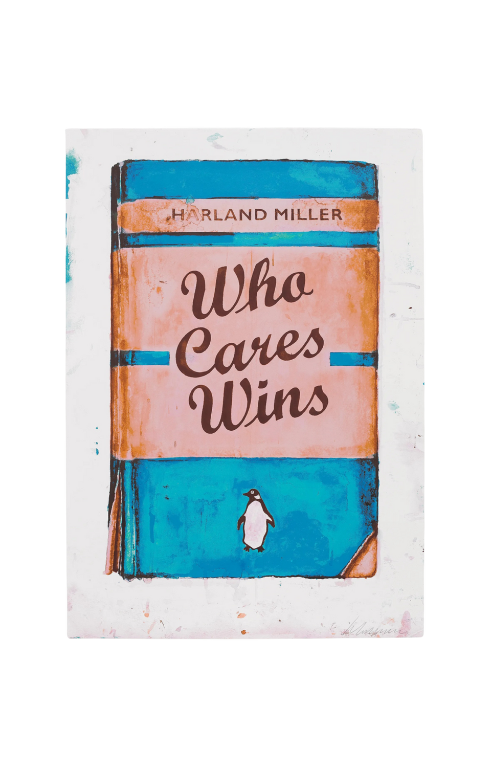 Harland Miller Who Cares Wins (Blue) Print