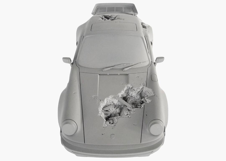 Daniel Arsham Eroded 911 Turbo Porsche Grey Sculpture