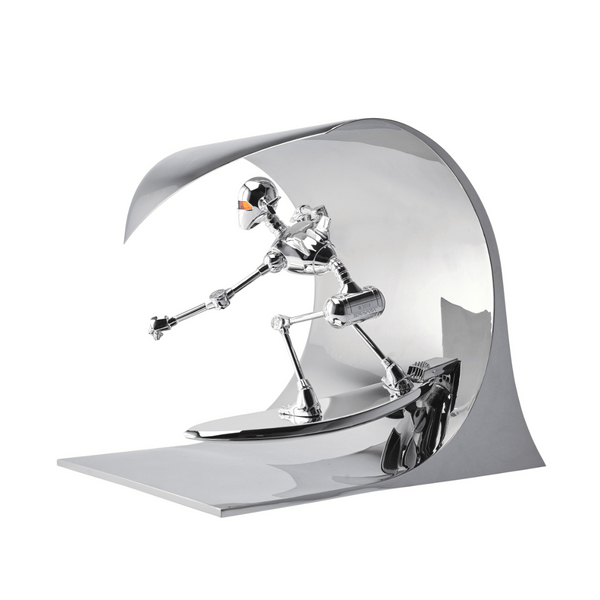 Hajime Sorayama Classic Robot Surf Sculpture Silver | archives