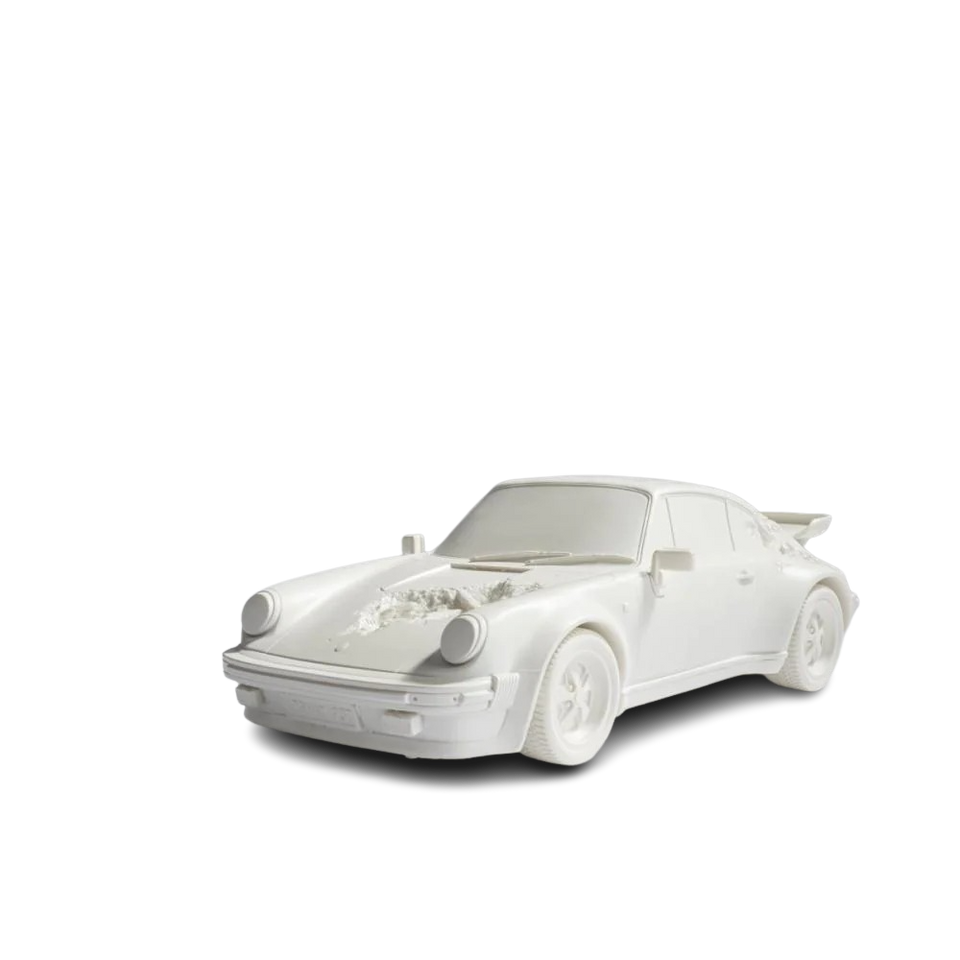 Daniel Arsham Eroded 911 Turbo Porsche White Sculpture