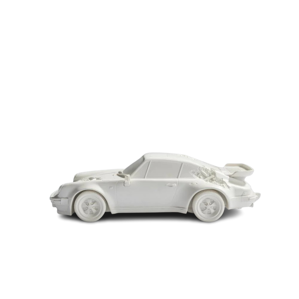 Daniel Arsham Eroded 911 Turbo Porsche White Sculpture