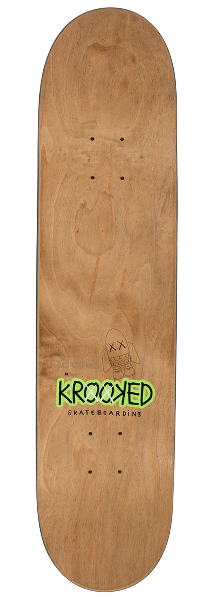 KAWS Krooked Green Bendy Skateboard Deck Multi
